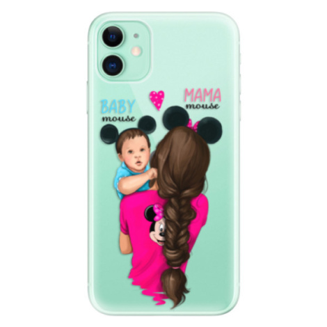 Odolné silikónové puzdro iSaprio - Mama Mouse Brunette and Boy - iPhone 11