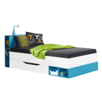 Detská posteľ moli 90x200cm   - biely lux/žltá