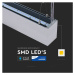 Linenárne LED závesné svietidlo PRO 60W, 4000K, 6000lm, strieborné, VT-7-60 (V-TAC)