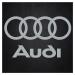 Drevené logo a nápis na stenu - Audi, Strieborná