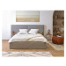 Svetlosivá čalúnená dvojlôžková posteľ s úložným priestorom s roštom 160x200 cm Blandine – Boboc