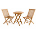 Divero Gardenay 339 Luxusný balkónový set z tíkového dreva, 1 stôl + 2 skladacie stoličky
