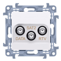 Anténna zásuvka RTV-DATA-SAT, tlm.:1,5dB, biela