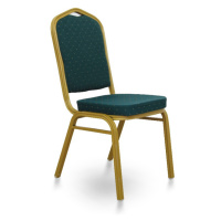 KONDELA Zina 2 New konferenčná stolička zelená / zlatá