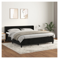 vidaXL Posteľný rám boxspring s matracom čierny 160x200 cm zamat