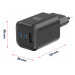 SWISSTEN GaN Travel Charger 2xUSB-C 65W PD + 1xUSB-A 18W QC čierna