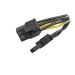 Adaptér AKASA 4 pin Molex na 6+2 pin PCIe, 15 cm