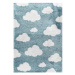 Modrý antialergénny detský koberec 230x160 cm Clouds - Yellow Tipi