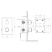 SAPHO - KIMURA Podomietková sprchová termostatická batéria, box, 2 výstupy, chróm KU382