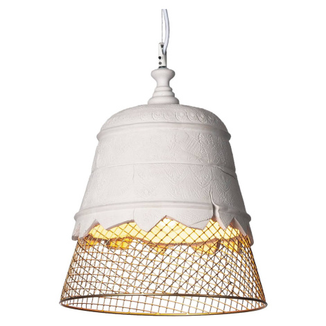 Karman Domenica – sadrová závesná lampa zlatá 35cm