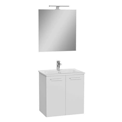 Kúpeľňová zostava s umývadlom zrcadlem a osvětlením VitrA Mia 59x61x39,5 cm biela lesk MIASETFP6