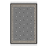 KONDELA Motive koberec 80x200 cm čierna / biela