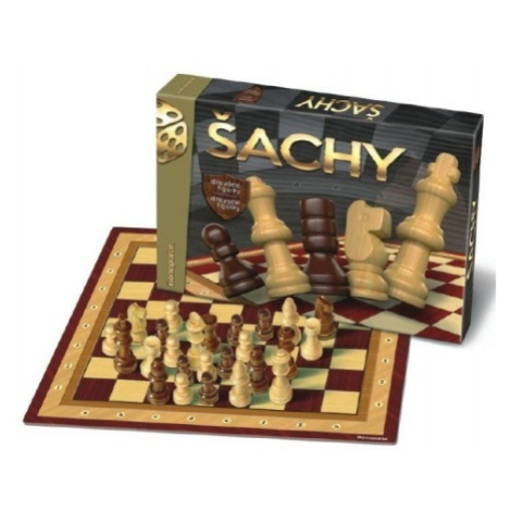 Šach drevené figúrky spoločenská hra v krabici
