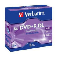 VERBATIM DVD+R(5-pack)DoubleLayer/Jewel/8x/8.5GB