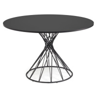 Čierny okrúhly jedálenský stôl s čiernou doskou ø 120 cm Niut – Kave Home