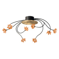 Stropné svietidlo Fiorella 8-plameňové jantárové