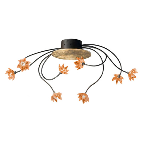 Stropné svietidlo Fiorella 8-plameňové jantárové Kögl