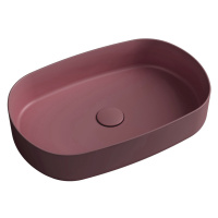 Sapho Sapho, INFINITY OVAL keramické umývadlo na dosku, 55x36 cm, matná Maroon Red, 10NF65055-2R