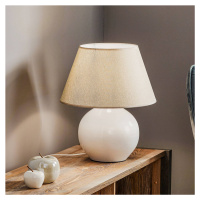 Stolná lampa Sfera, výška 53 cm, biela/sivá