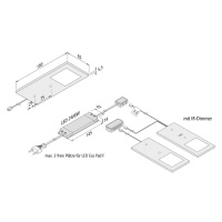 Podhľadové LED svietidlo Eco-Pad F 2x 4000K čierna