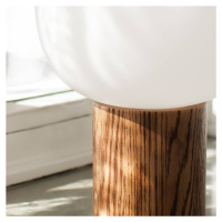 Stolová lampa Skene podstavec drevo sklo 44 cm