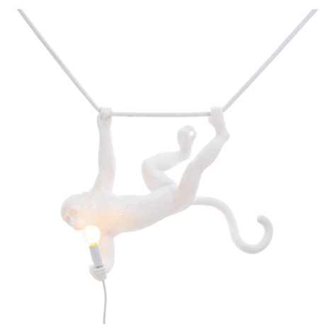 LED závesné svietidlo Monkey Lamp biela hojdajúce SELETTI