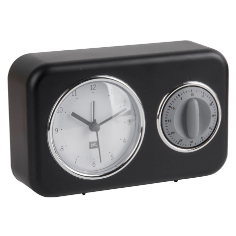 Kuchynské hodiny s časovačom Present Time Nostalgia, PT3375BK, 17cm