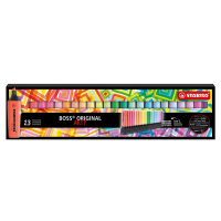 Zvýrazňovač STABILO BOSS ORIGINAL ARTY 23 ks deskset, 9 neonových a 14 pastelových farieb