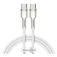 Dátový kábel Baseus Cafule Metal USB-C - USB-C 100W 1,0 m biely