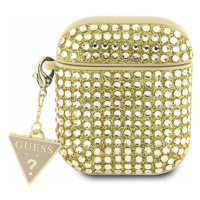 Púzdro Guess AirPods 1/2 cover gold Rhinestone Triangle Charm (GUA2HDGTPD)