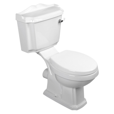 AQUALINE - ANTIK WC retro kombi + sedadlo, biela AK107-01