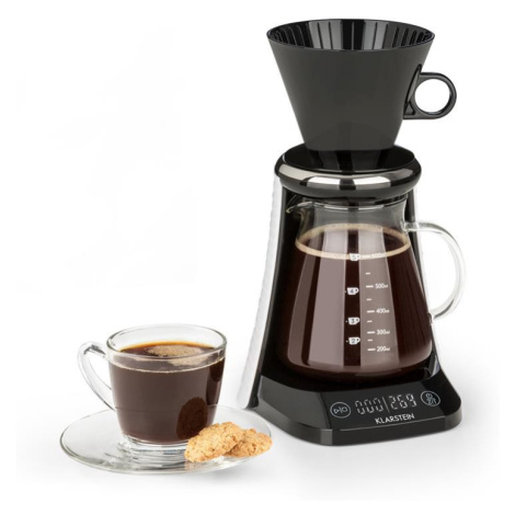 Klarstein Craft Coffee, kávovar, 600 ml, váha, časovač, nadstavec s filtrom, čierny/biely