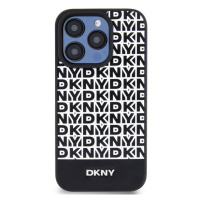 DKNY PU Leather Repeat Pattern Bottom Stripe MagSafe Apple iPhone 14 Pro DKHMP14LPSOSPK Black