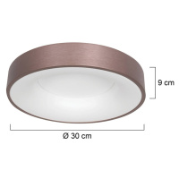 LED stropné svietidlo Ringlede 2 700 K Ø 30 cm bronzová