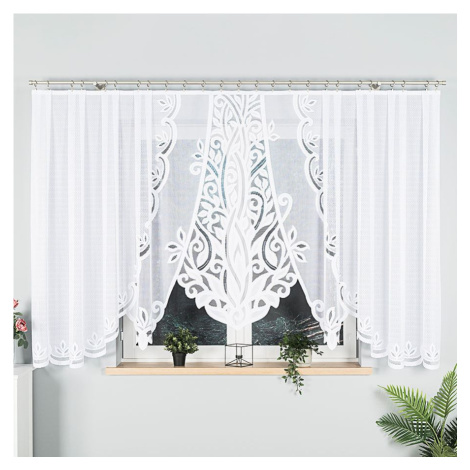 Biela žakarová záclona POLA 400x160 cm