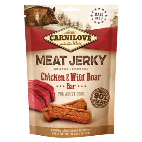 CARNILOVE Meat Jerky pre psov Chicken & Wild Boar Bar 100 g