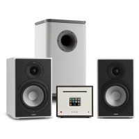 Numan Unison Reference 802 Edition, stereo systém, zosilňovač, reproduktory, biela/sivá/čierna