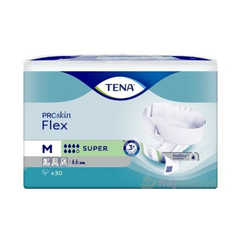 TENA Flex Super M inkontinenčné nohavičky s rýchloupevňovacím pásom 30 ks