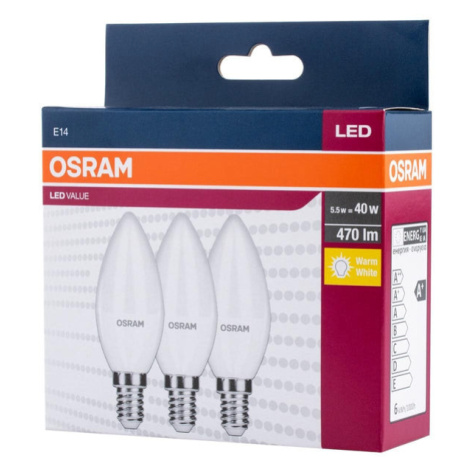 LED žiarovka Osram, 4.9 W, E14, 3pack