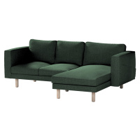 Dekoria Poťah na sedačku Norsborg s ležadlom - 3 os., lesná zelená, 231 x 88/157 x 85 cm, City, 