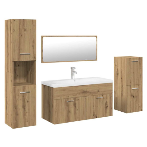 vidaXL 5-dielna sada kúpeľňového nábytku dub artisan kompozitné drevo