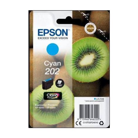 Atramentová tyčinka EPSON Singlepack "Kiwi" Cyan 202 Claria Premium Ink 4,1 ml