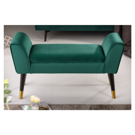 LuxD Dizajnová lavica Dafina 90 cm zamat smaragdová zelená