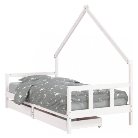 Detská domčeková posteľ so šuplíkmi Dekorhome 90 x 200 cm,Detská domčeková posteľ so šuplíkmi De vidaXL