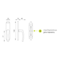 KE - MICHAELA - Rozvora STM - strieborná matná okenná rozvora s mechanizmom