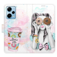 Flipové puzdro iSaprio - Donut Worry Girl - Xiaomi Redmi Note 12 Pro+ 5G