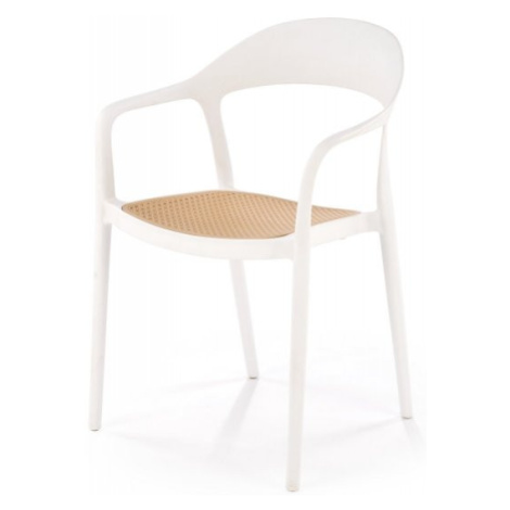 Stohovateľná stolička K530 Biela,Stohovateľná stolička K530 Biela Halmar