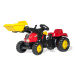 Šlapací traktor s prívesom a lyžicou Rolly Toys 023127 červený