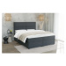 Sivá boxspring posteľ s úložným priestorom 200x200 cm Rico – Ropez