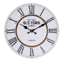 Nástenné hodiny Town, pr. 34 cm, drevo